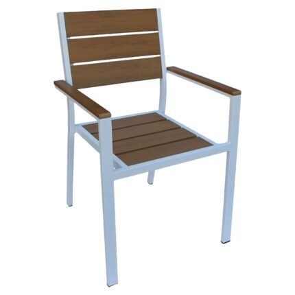 Βρες το Πολυθρόνα Κήπου ArteLibre TOBAGO Λευκό/Καρυδί Αλουμίνιο/Ξύλο 55x55x86cm σε μοναδική τιμή στο clickforshop.gr