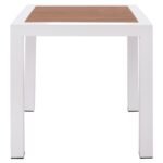 Τραπέζι Κήπου ArteLibre LOMBOK Λευκό/Καρυδί Αλουμίνιο/Polywood 45x45x45.5cm - Image 2