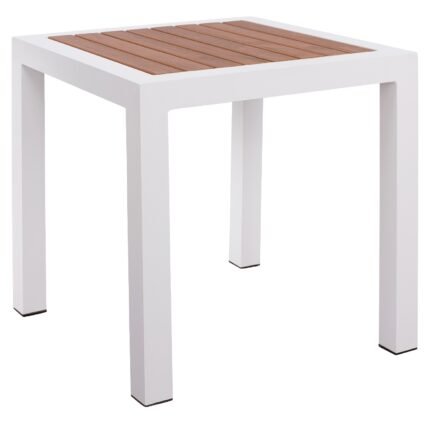 Βρες το Τραπέζι Κήπου ArteLibre LOMBOK Λευκό/Καρυδί Αλουμίνιο/Polywood 45x45x45.5cm σε μοναδική τιμή στο clickforshop.gr