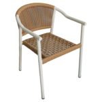 Πολυθρόνα Κήπου ArteLibre KINOSSA Λευκό/Φυσικό RATTAN Αλουμίνιο/Rattan 54x59x76cm - Image 2