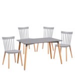 Βρες το Σετ Τραπεζαρία (4+1) ArteLibre OWLET Γκρι/Φυσικό PP/MDF/Ξύλο 120x80x74cm σε μοναδική τιμή στο clickforshop.gr