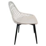 Καρέκλα Κήπου ArteLibre ARIELA Λευκό/Μαύρο PP/Μέταλλο 51.5x54x82cm - Image 2