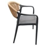 Πολυθρόνα Κήπου ArteLibre SERAYA Ανθρακί/Φυσικό PP/Σχοινί 54x56.5x81cm - Image 2