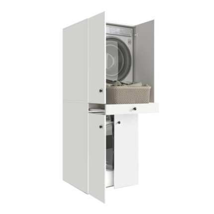 Βρες το Έπιπλο πλυντηρίου - στεγνωτηρίου Kindi Megapap χρώμα λευκό 70x60x187εκ. σε μοναδική τιμή στο clickforshop.gr