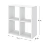Βιβλιοθήκη Cube Megapap χρώμα λευκό 60x20x60εκ. - Image 3