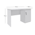 Γραφείο εργασίας με κλειδαριά Moto Megapap χρώμα λευκό 110x60x75εκ. - Image 5