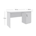 Γραφείο εργασίας με κλειδαριά Moto Megapap χρώμα λευκό 140x60x75εκ. - Image 5