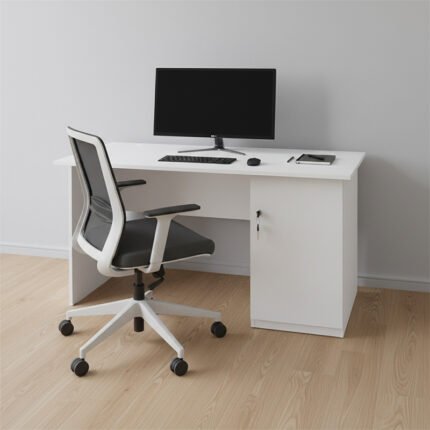 Βρες το Γραφείο εργασίας με κλειδαριά Moto Megapap χρώμα λευκό 120x80x75εκ. σε μοναδική τιμή στο clickforshop.gr