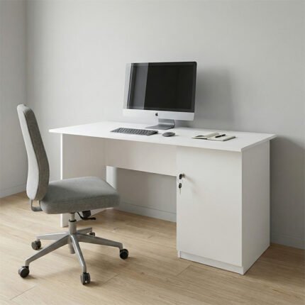 Βρες το Γραφείο εργασίας με κλειδαριά Moto Megapap χρώμα λευκό 150x80x75εκ. σε μοναδική τιμή στο clickforshop.gr