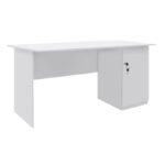 Γραφείο εργασίας με κλειδαριά Moto Megapap χρώμα λευκό 150x80x75εκ. - Image 3