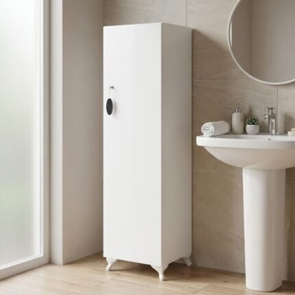 Βρες το Ντουλάπι με κλειδαριά Zehra Megapap χρώμα λευκό 30x32x128εκ. σε μοναδική τιμή στο clickforshop.gr