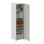Ντουλάπι με κλειδαριά Zehra Megapap χρώμα λευκό 30x32x168εκ. - Image 2