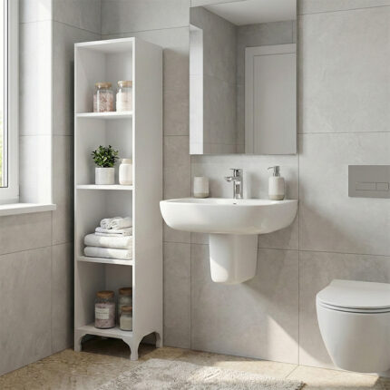 Βρες το Βιβλιοθήκη - Ραφιέρα Clare Megapap χρώμα λευκό 30x20x148εκ. σε μοναδική τιμή στο clickforshop.gr