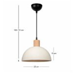 Φωτιστικό οροφής Talis Megapap E27 μεταλλικό μονόφωτο χρώμα κρεμ Ø25x100εκ. - Image 3