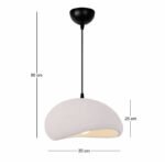 Φωτιστικό οροφής Riven Megapap E27 polyester μονόφωτο χρώμα κρεμ Ø35x80εκ. - Image 3