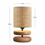 Φωτιστικό επιτραπέζιο Lucia Megapap E14 ξυλινο - pe rattan χρώμα φυσικό Ø15x35εκ. - Image 3