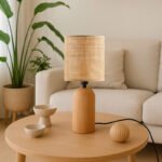 Φωτιστικό επιτραπέζιο Cora Megapap E14 ξύλινο - pe rattan χρώμα φυσικό Ø15x35εκ. - Image 2