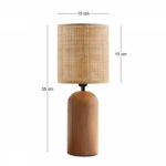 Φωτιστικό επιτραπέζιο Cora Megapap E14 ξύλινο - pe rattan χρώμα φυσικό Ø15x35εκ. - Image 3