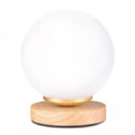 Βρες το Φωτιστικό επιτραπέζιο Luma Megapap E27 ξύλινο -  γυάλινο χρώμα φυσικό - λευκό Ø12x18εκ. σε μοναδική τιμή στο clickforshop.gr