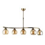 Βρες το Φωτιστικό οροφής Larissa Megapap E27 μεταλλικό πεντάφωτο χρώμα μπρονζέ 90x25x60εκ. σε μοναδική τιμή στο clickforshop.gr