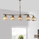 Φωτιστικό οροφής Larissa Megapap E27 μεταλλικό πεντάφωτο χρώμα μπρονζέ 90x25x60εκ. - Image 2