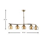 Φωτιστικό οροφής Larissa Megapap E27 μεταλλικό πεντάφωτο χρώμα μπρονζέ 90x25x60εκ. - Image 3