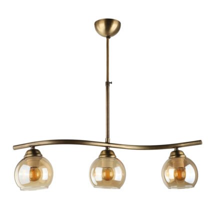 Βρες το Φωτιστικό οροφής Larissa Megapap E27 μεταλλικό τρίφωτο χρώμα μπρονζέ 65x13x60εκ. σε μοναδική τιμή στο clickforshop.gr