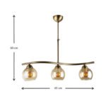 Φωτιστικό οροφής Larissa Megapap E27 μεταλλικό τρίφωτο χρώμα μπρονζέ 65x13x60εκ. - Image 3