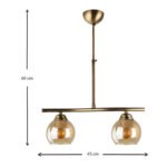 Φωτιστικό οροφής Larissa Megapap E27 μεταλλικό δίφωτο χρώμα μπρονζέ 45x13x60εκ. - Image 3