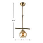 Φωτιστικό οροφής Larissa Megapap E27 μεταλλικό μονόφωτο χρώμα μπρονζέ 25x13x60εκ. - Image 3