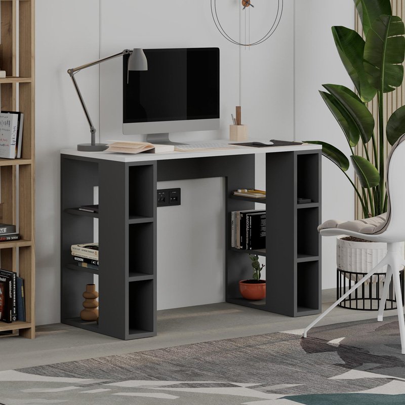 Γραφείο εργασίας Colmar Megapap χρώμα ανθρακί - λευκό 106x50x75εκ. Βρες το Γραφείο εργασίας Colmar Megapap χρώμα ανθρακί - λευκό 106x50x75εκ. σε μοναδική τιμή στο clickforshop.gr