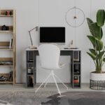 Γραφείο εργασίας Colmar Megapap χρώμα ανθρακί - λευκό 106x50x75εκ. - Image 2