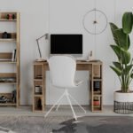 Γραφείο εργασίας Colmar Megapap χρώμα ανοιχτό καρυδί 106x50x75εκ. - Image 2