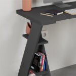 Γραφείο εργασίας Papillon Megapap χρώμα ανθρακί 106x50x75εκ - Image 3