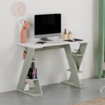 Βρες το Γραφείο εργασίας Papillon Megapap χρώμα ash green - λευκό 106x50x75εκ σε μοναδική τιμή στο clickforshop.gr