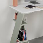 Γραφείο εργασίας Papillon Megapap χρώμα ash green - λευκό 106x50x75εκ - Image 3