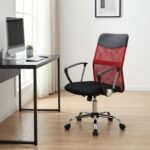 Καρέκλα γραφείου Franco Megapap με ύφασμα Mesh χρώμα κόκκινο - μαύρο 59x57x95/105εκ. - Image 3