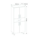 Ντουλάπι κουζίνας - μπάνιου Montana Megapap χρώμα λευκό 59,4x31,5x140εκ. - Image 5