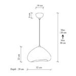 Φωτιστικό οροφής Lora Megapap E27 fiberglass μονόφωτο χρώμα λευκό 32x28x120εκ. - Image 5