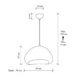 Φωτιστικό οροφής Nua Megapap E27 fiberglass μονόφωτο χρώμα λευκό 40x38x120εκ. - Image 5