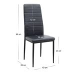 Σετ τραπεζαρία 5τμχ Darlen - Rosa Megapap χρώμα λευκό - μαύρο 125x72x74εκ. - Image 5