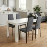 Βρες το Σετ τραπεζαρία 5τμχ Darlen - Rosa Megapap χρώμα λευκό - γκρι 125x72x74εκ. σε μοναδική τιμή στο clickforshop.gr