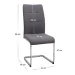 Σετ τραπεζαρία 5τμχ Darlen - Laura Megapap χρώμα λευκό - γκρι 125x72x74εκ. - Image 5