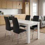 Βρες το Σετ τραπεζαρία 5τμχ Darlen - Alma Megapap χρώμα λευκό - μαύρο 125x72x74εκ. σε μοναδική τιμή στο clickforshop.gr