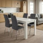 Βρες το Σετ τραπεζαρία 5τμχ Darlen - Alma Megapap χρώμα λευκό - γκρι 125x72x74εκ. σε μοναδική τιμή στο clickforshop.gr