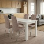 Βρες το Σετ τραπεζαρία 5τμχ Darlen - Alma Megapap χρώμα λευκό - μπεζ 125x72x74εκ. σε μοναδική τιμή στο clickforshop.gr