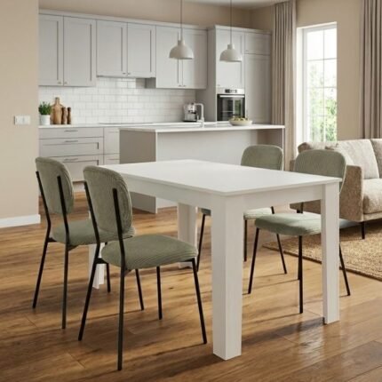 Βρες το Σετ τραπεζαρία 5τμχ Darlen - Kevin Megapap χρώμα λευκό - λαδί 125x72x74εκ. σε μοναδική τιμή στο clickforshop.gr