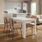 Βρες το Σετ τραπεζαρία 5τμχ Darlen - Kevin Megapap χρώμα λευκό - μόκα 125x72x74εκ. σε μοναδική τιμή στο clickforshop.gr