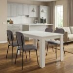 Βρες το Σετ τραπεζαρία 5τμχ Darlen - Kevin Megapap χρώμα λευκό - γκρι 125x72x74εκ. σε μοναδική τιμή στο clickforshop.gr