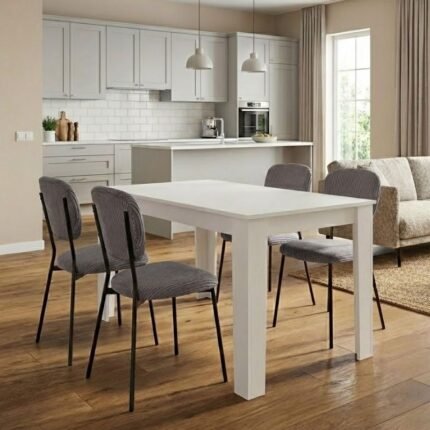 Βρες το Σετ τραπεζαρία 5τμχ Darlen - Kevin Megapap χρώμα λευκό - γκρι 125x72x74εκ. σε μοναδική τιμή στο clickforshop.gr